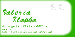 valeria klapka business card
